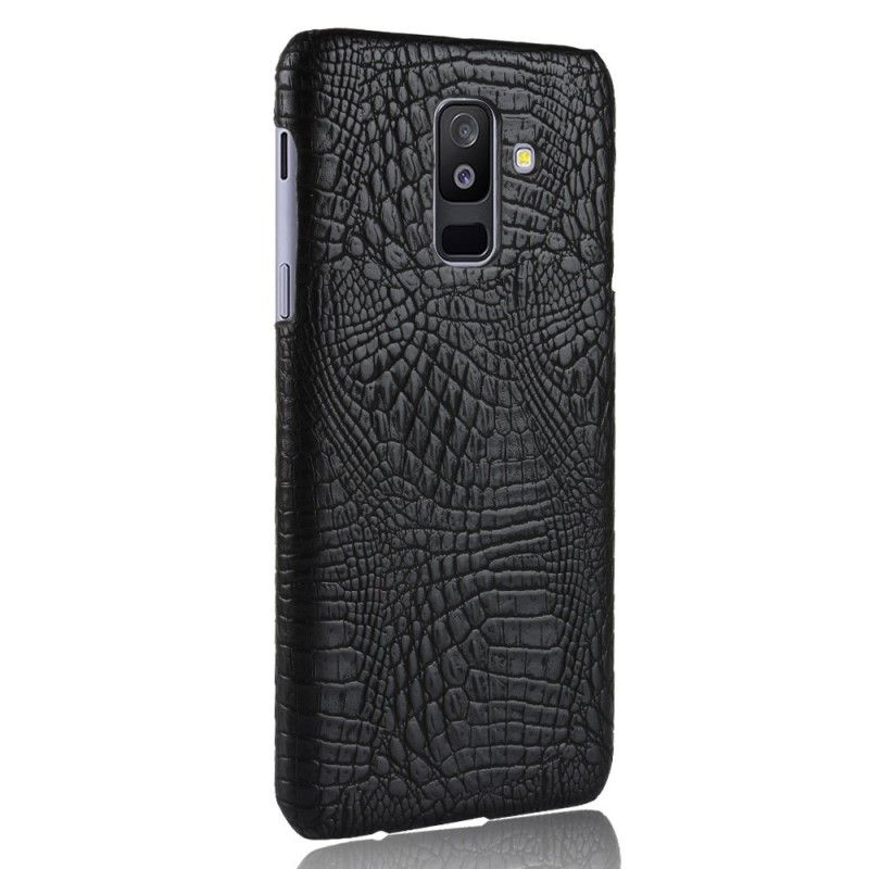 Skal för Samsung Galaxy A6 Plus Svart Krokodilhudeffekt