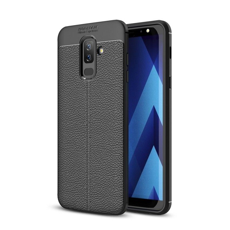 Skal Samsung Galaxy A6 Plus Svart Dubbel Linjelyché-Effekt