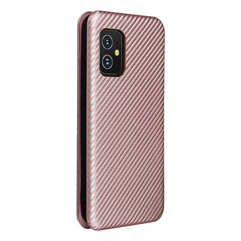 Folio-fodral Asus Zenfone 8 Kolfiber Med Stödring