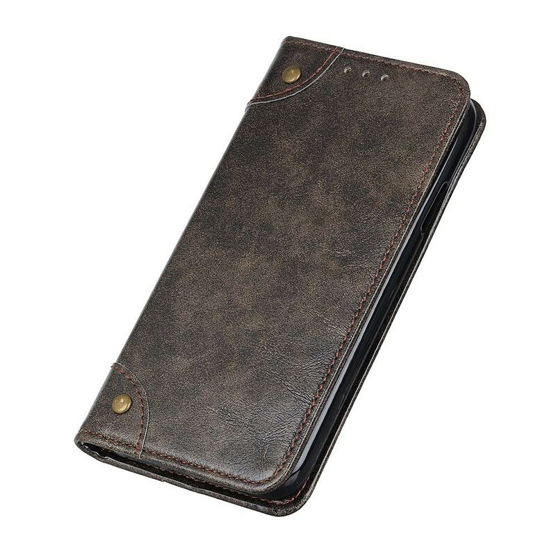 Folio-fodral För Asus Zenfone 8 Split Leather Vintage Nitar