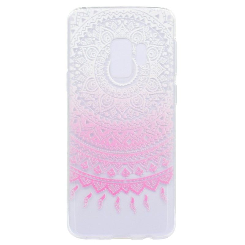 Skal för Samsung Galaxy S9 Plus Rosa Transparent Färgglad Mandala