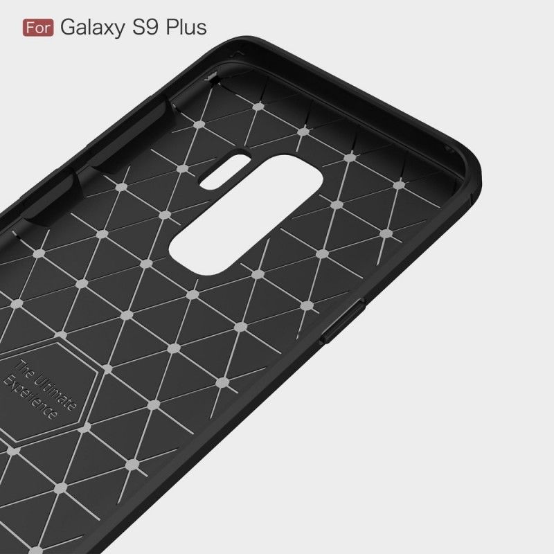 Skal för Samsung Galaxy S9 Plus Svart Borstad Kolfiber