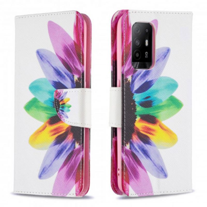 Fodral Oppo A94 5g Blommavattenfärg