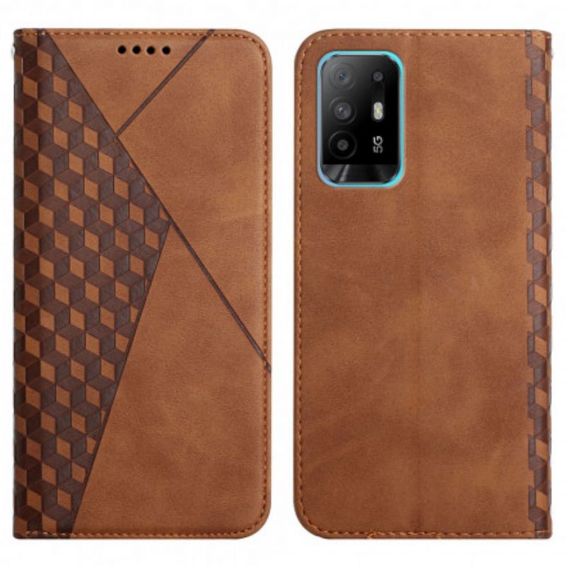 Folio-fodral Oppo A94 5g Skin-touch Cubic Style