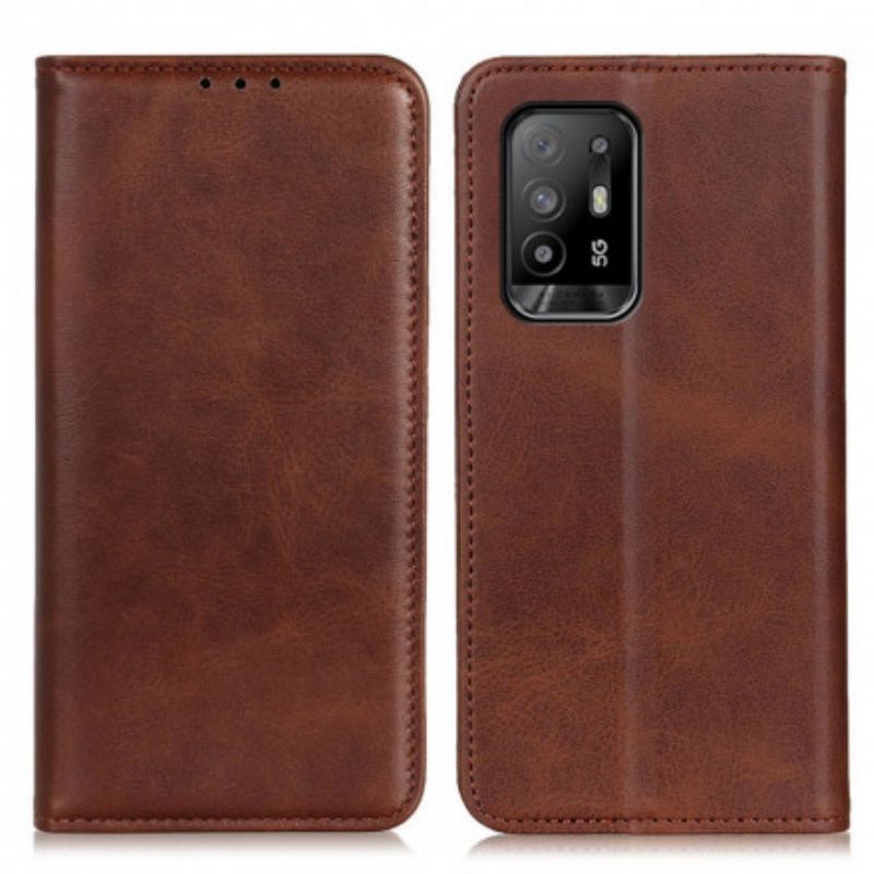 Folio-fodral Oppo A94 5g Telefonfodral Split Leather Elegance