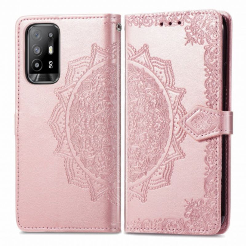 Läderfodral Oppo A94 5g Telefonfodral Mandala Medeltid