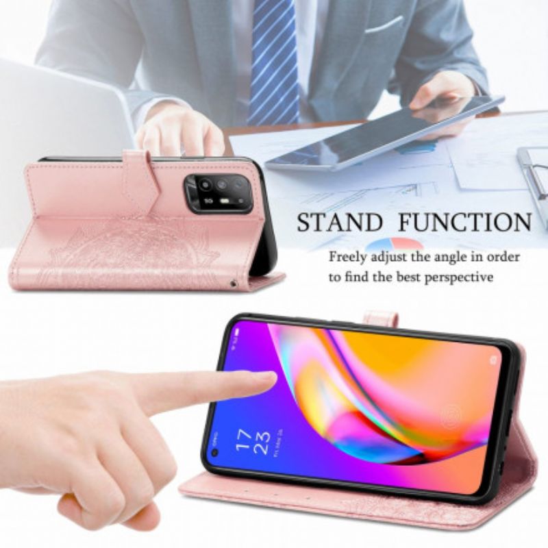 Läderfodral Oppo A94 5g Telefonfodral Mandala Medeltid