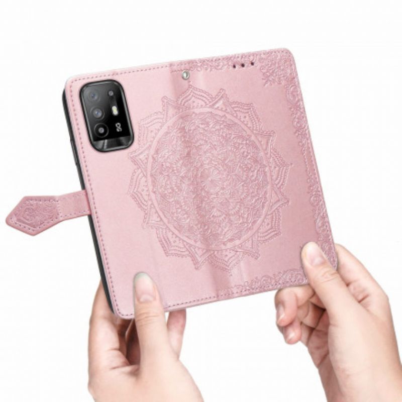 Läderfodral Oppo A94 5g Telefonfodral Mandala Medeltid