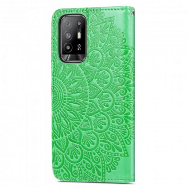 Läderfodral Oppo A94 5g Telefonfodral Tribal Leaves