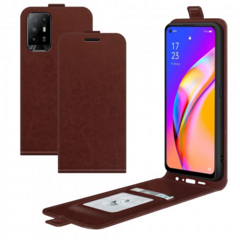 Läderfodral Oppo A94 5g Telefonfodral Vertikal Lädereffektflik