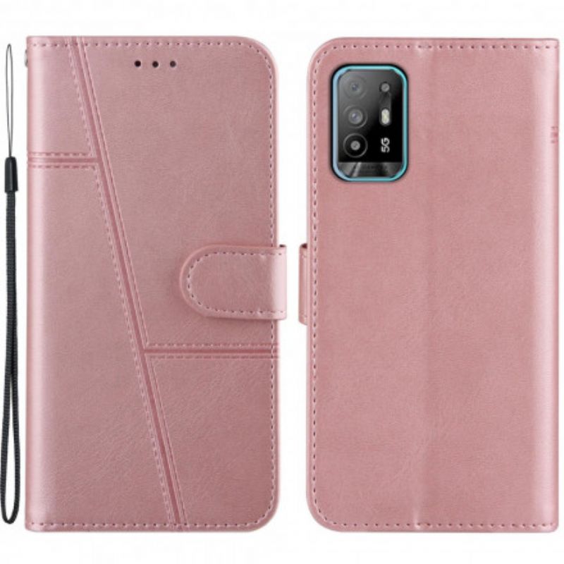 Skyddsfodral Oppo A94 5g Geo Lädereffektband