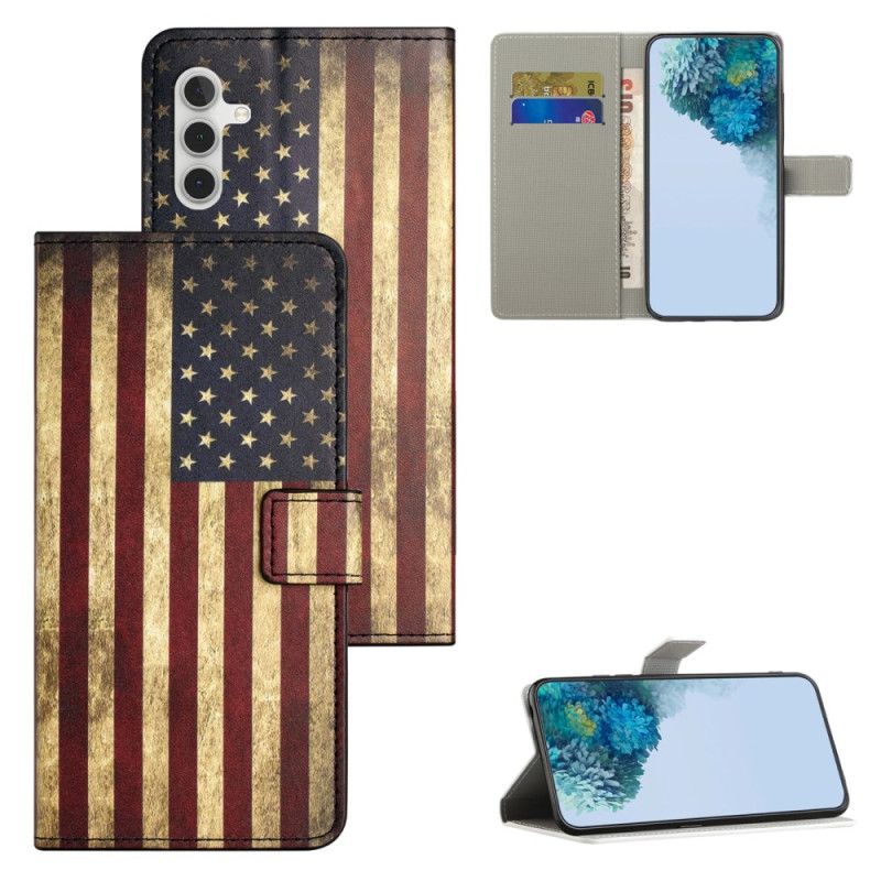 Fodral Samsung Galaxy S24 Fe Vintage Amerikansk Flagga