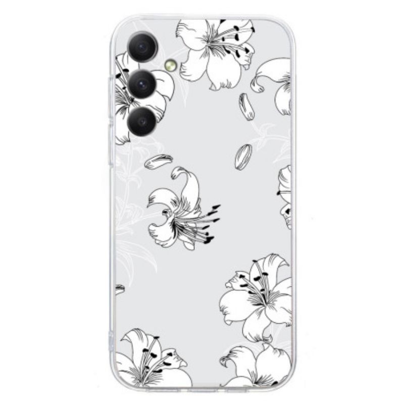 Skal Samsung Galaxy S24 Fe Telefonfodral Vita Blommor