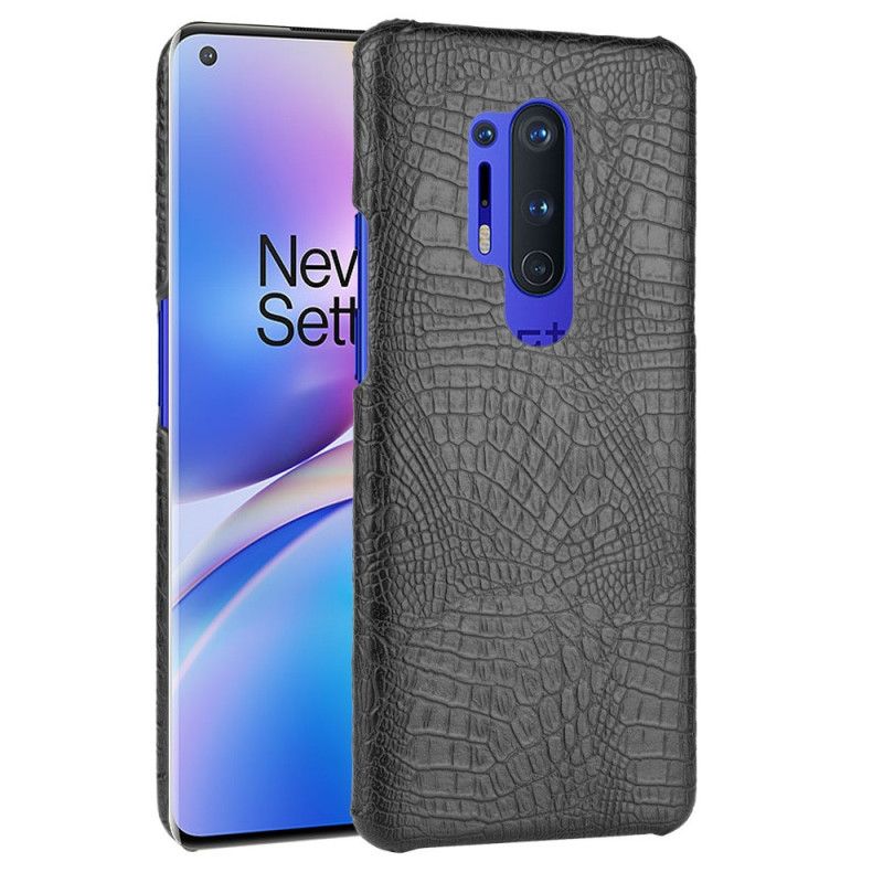 Skal OnePlus 8 Pro Svart Krokodilhudeffekt