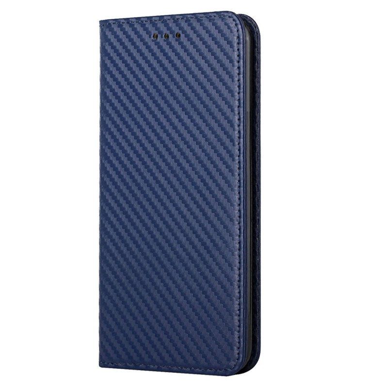 Folio-fodral Samsung Galaxy S23 Plus 5G Med Kedjar Läderfodral Strappy Carbon Fiber Style