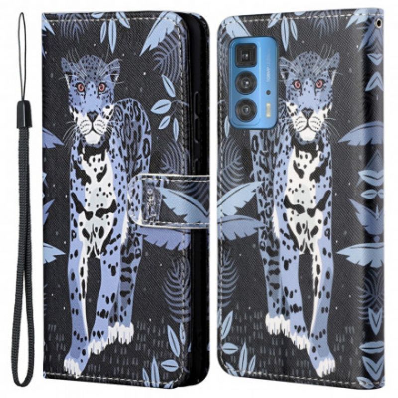 Fodral Motorola Edge 20 Pro Leopard Strappy