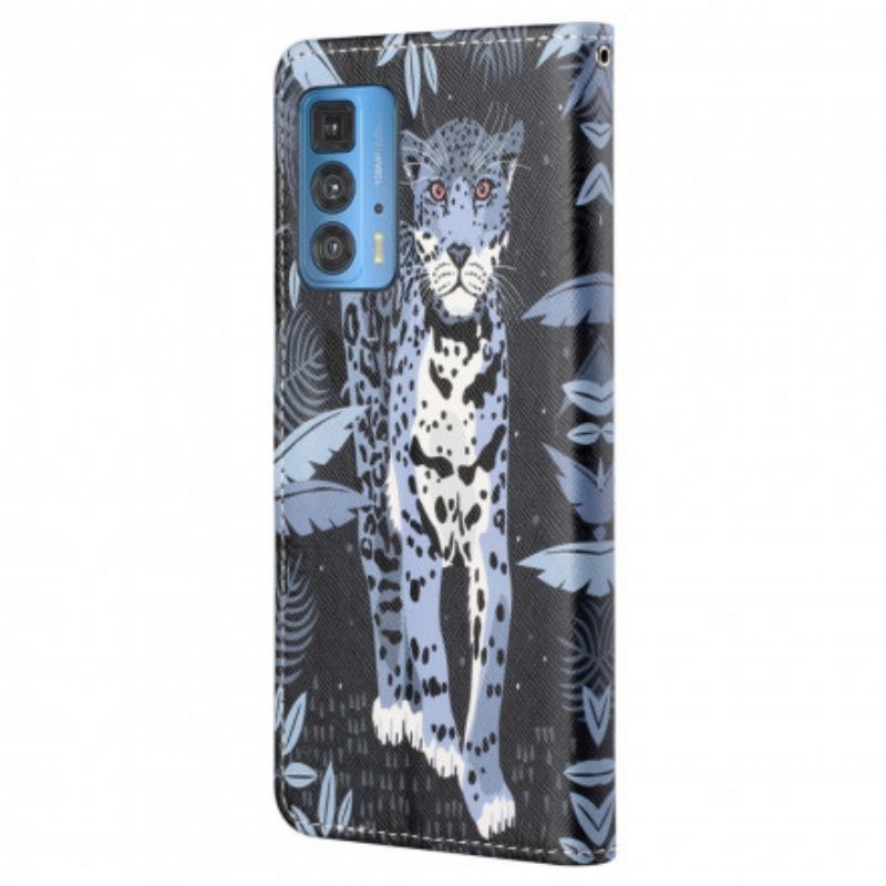 Fodral Motorola Edge 20 Pro Leopard Strappy