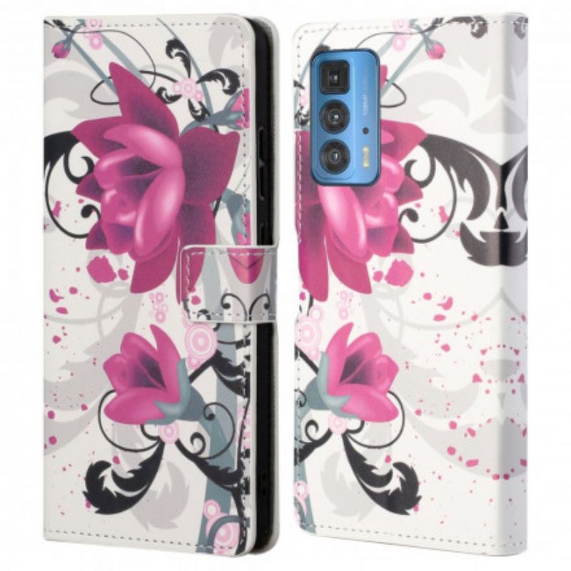 Fodral Motorola Edge 20 Pro Tropiska Blommor