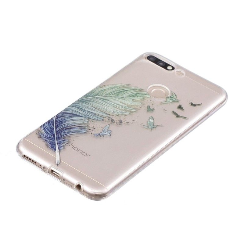 Skal för Honor 7C Transparent Färgad Fjäder