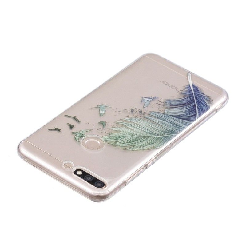 Skal för Honor 7C Transparent Färgad Fjäder