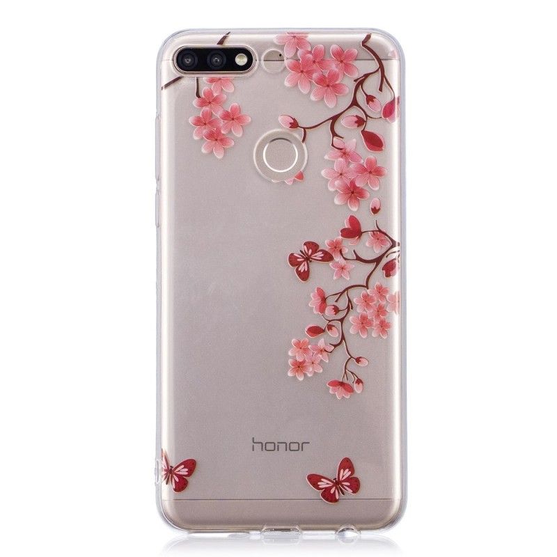 Skal Honor 7C Mobilskal Transparent Blommande Träd