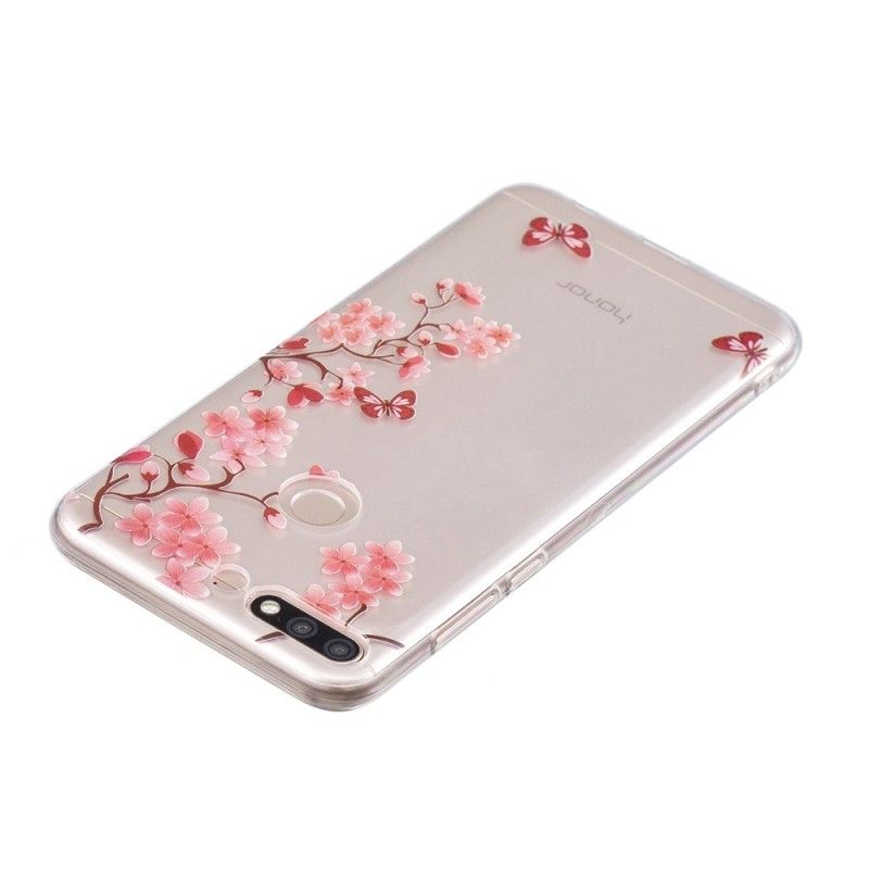 Skal Honor 7C Mobilskal Transparent Blommande Träd