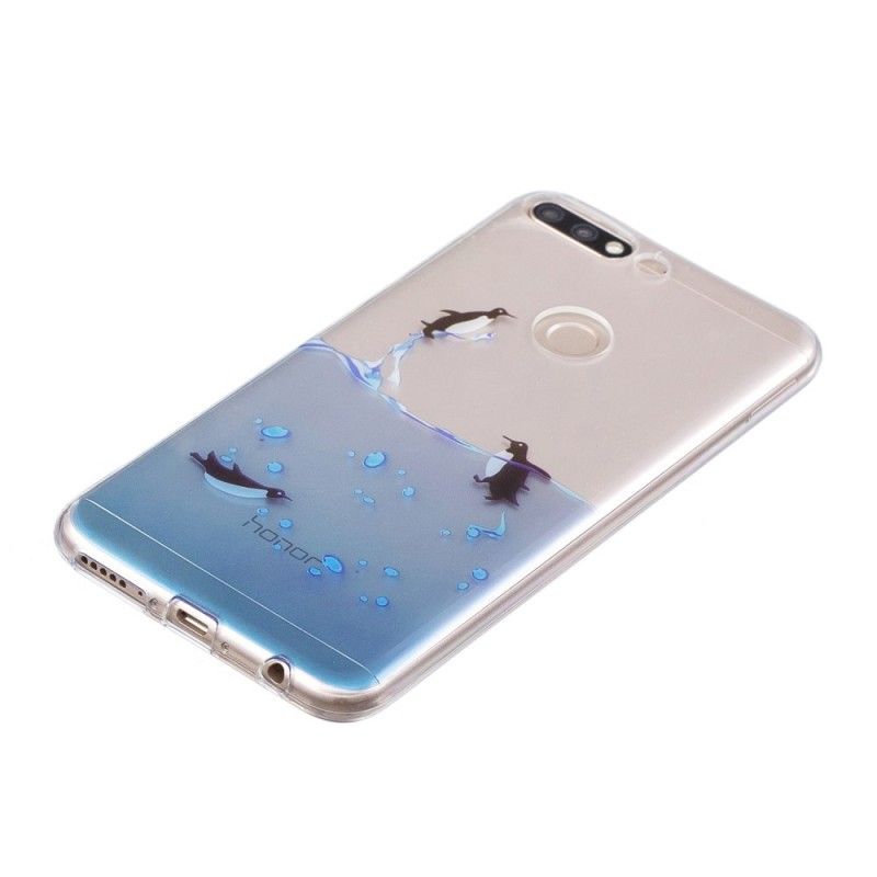 Skal Honor 7C Mobilskal Transparent Pingvinspel