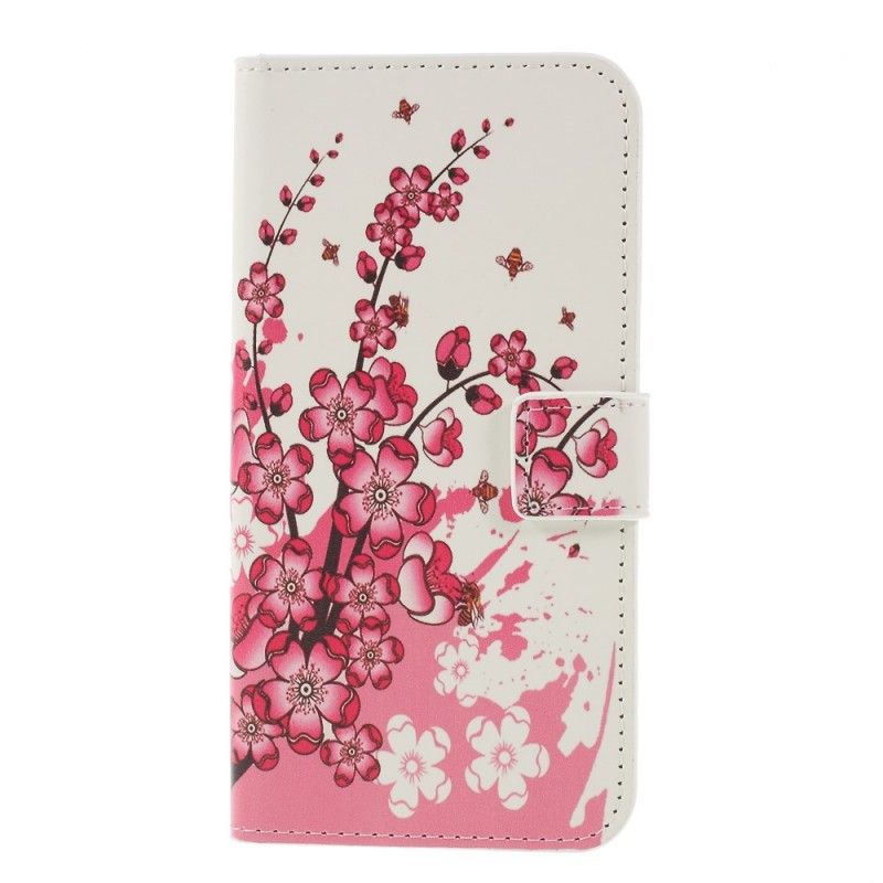 Fodral för Samsung Galaxy S10 Plus Magenta Fjärilar Och Blommor