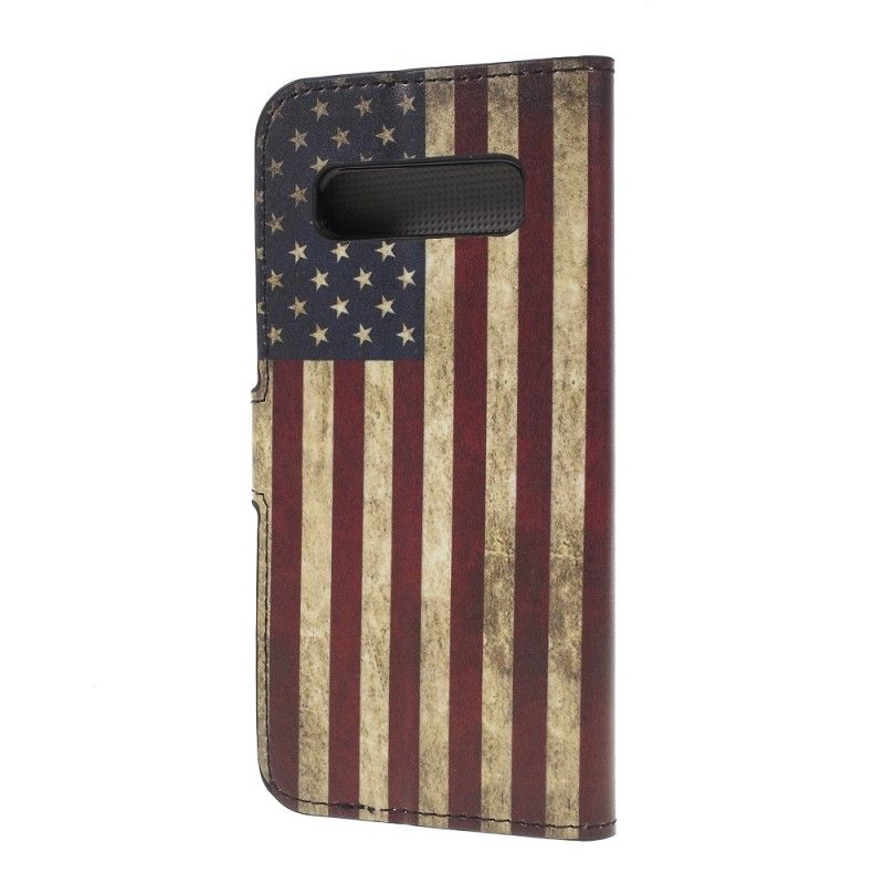 Läderskal Samsung Galaxy S10 Plus Usa Flagga