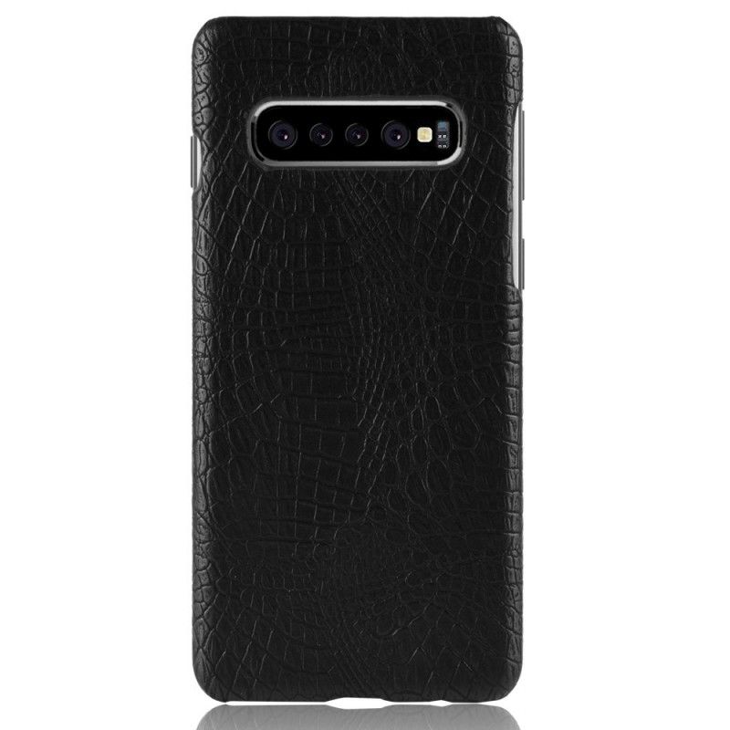 Skal för Samsung Galaxy S10 Plus Svart Krokodilhudeffekt