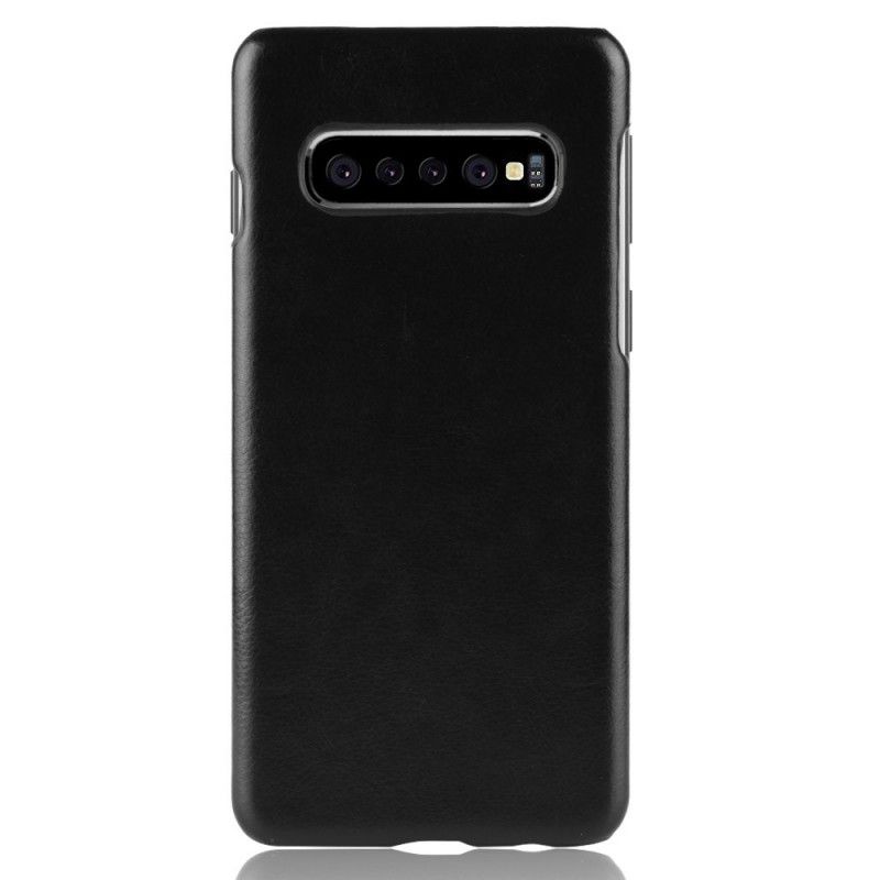 Skal Samsung Galaxy S10 Plus Svart Lychee-Lädereffekt