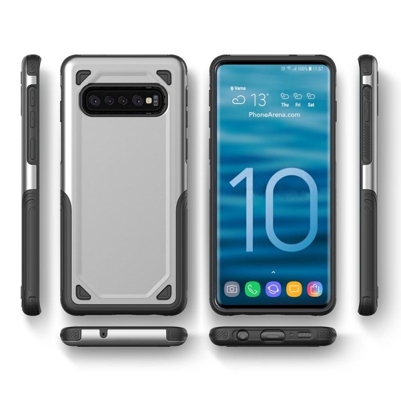 Skal Samsung Galaxy S10 Plus Svart Mobilskal Premium Metalleffekt