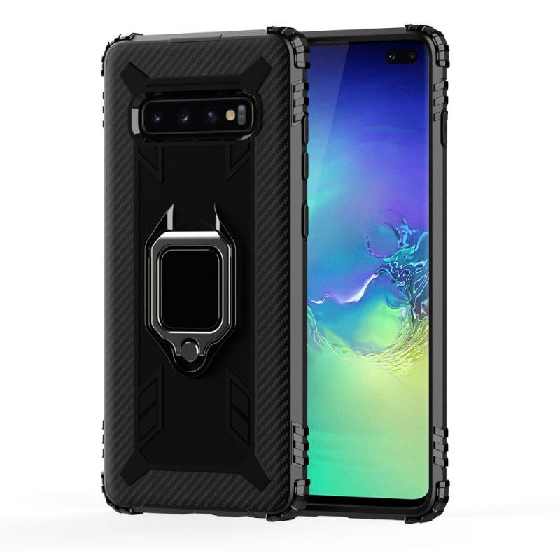 Skal Samsung Galaxy S10 Plus Svart Mobilskal Ring Och Kolfiber