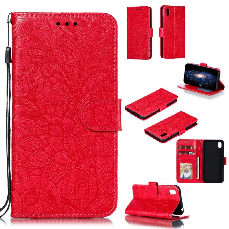 Fodral för Huawei Y5 2019 Lila Tribal Thong Blommor