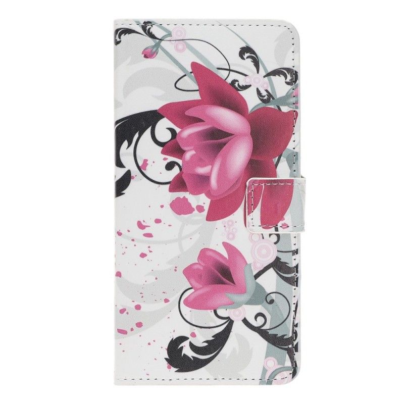 Fodral Huawei Y5 2019 Magenta Tropiska Blommor