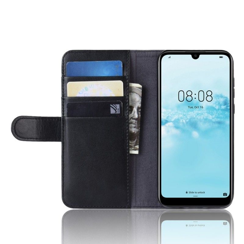 Läderfodral Huawei Y5 2019 Svart Delat Läder