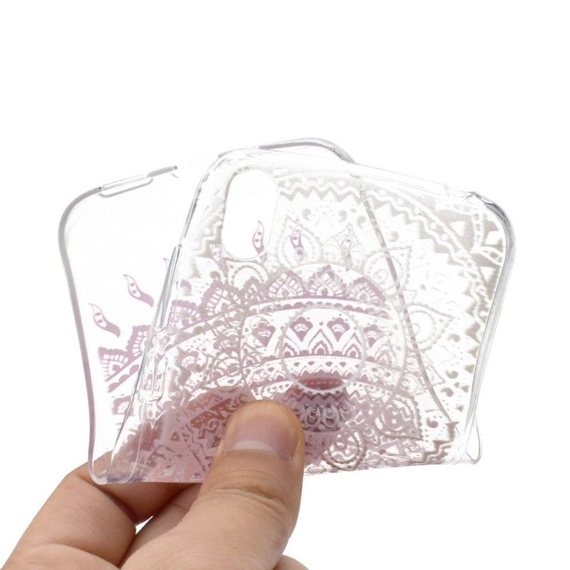 Skal för Huawei Y5 2019 Rose Transparent Färgglad Mandala