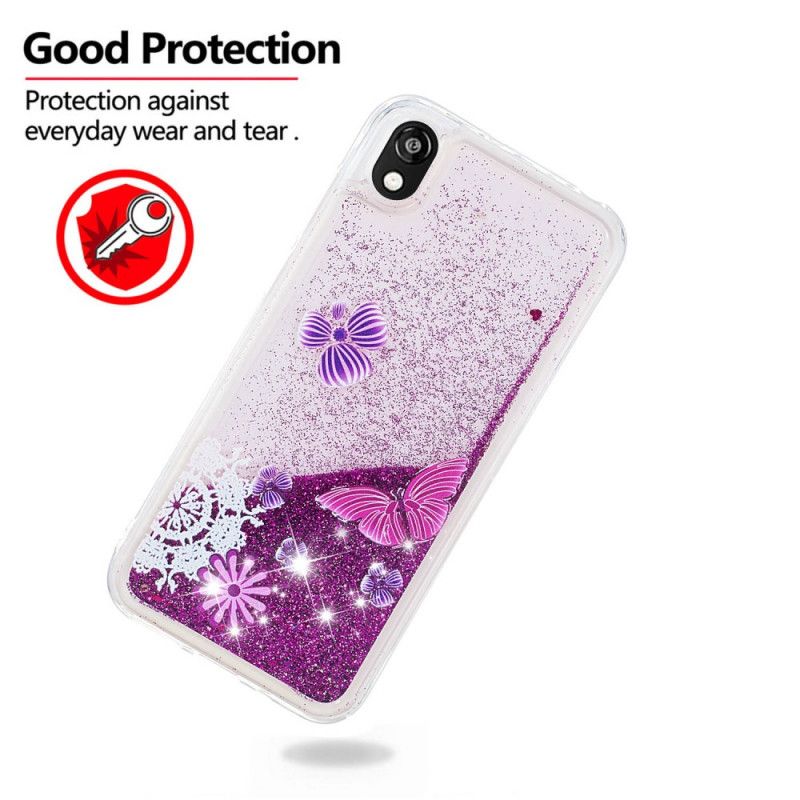 Skal Huawei Y5 2019 Ljusblå Glitter För Fjärilsgalen