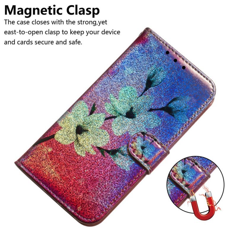 Skyddsfodral Huawei Y5 2019 Glitter Blommor