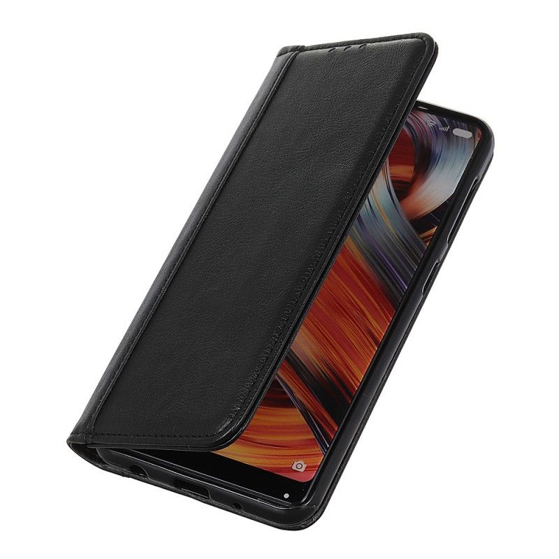 Folio-fodral för Xiaomi Mi 9 Lite Svart Split Lychee-Läderversion