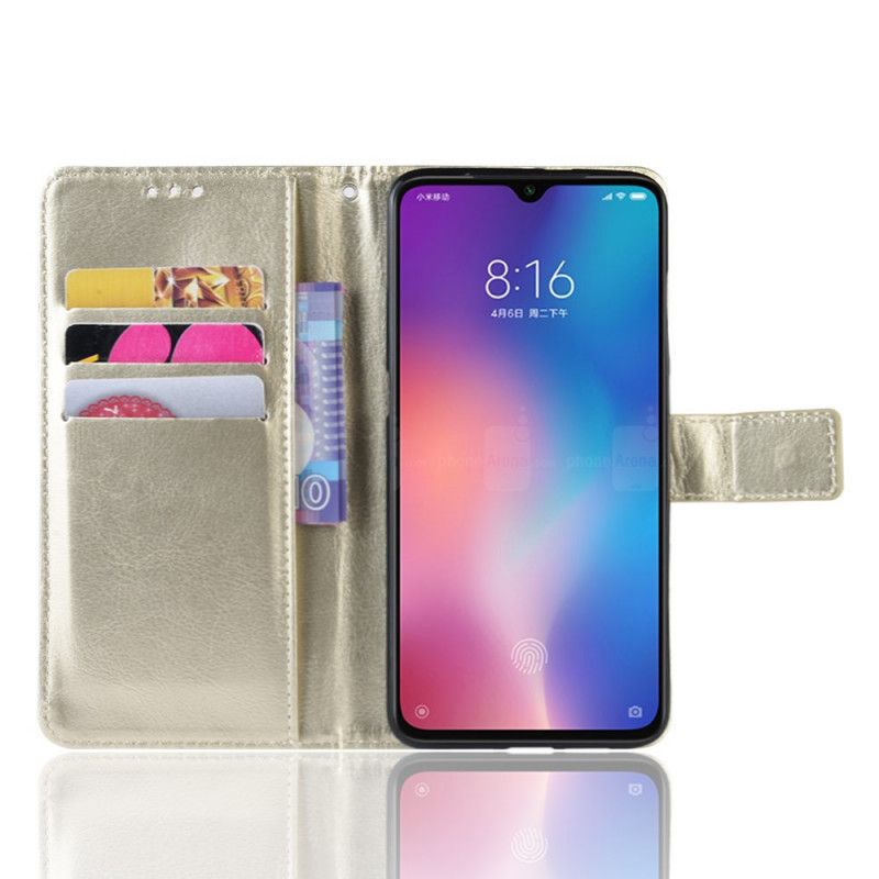 Läderfodral Xiaomi Mi 9 Lite Svart Mobilskal Flashigt Konstläder