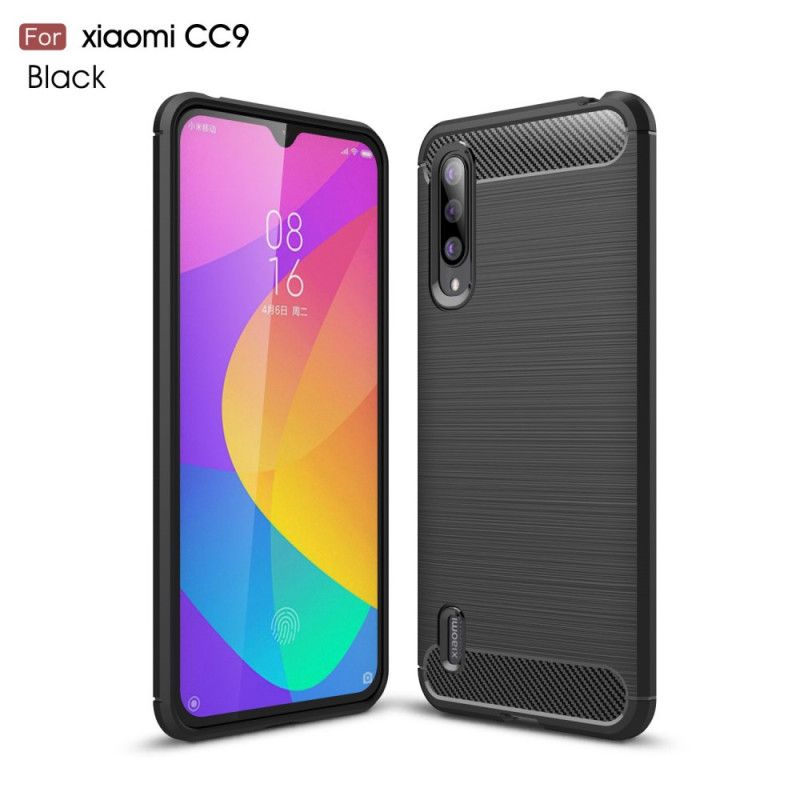 Skal för Xiaomi Mi 9 Lite Svart Borstad Kolfiber