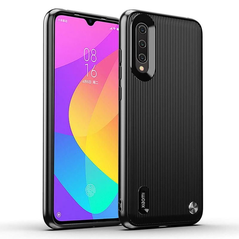 Skal Xiaomi Mi 9 Lite Svart Silikonstrukturerad Design