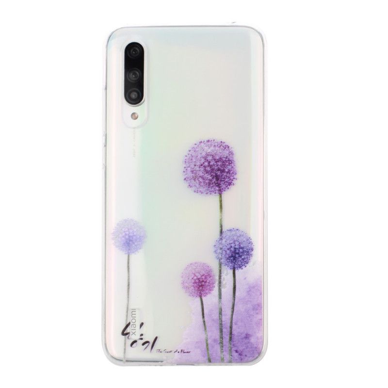 Skal Xiaomi Mi 9 Lite Transparent Färgade Maskrosor