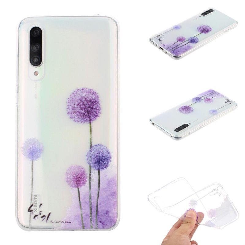 Skal Xiaomi Mi 9 Lite Transparent Färgade Maskrosor