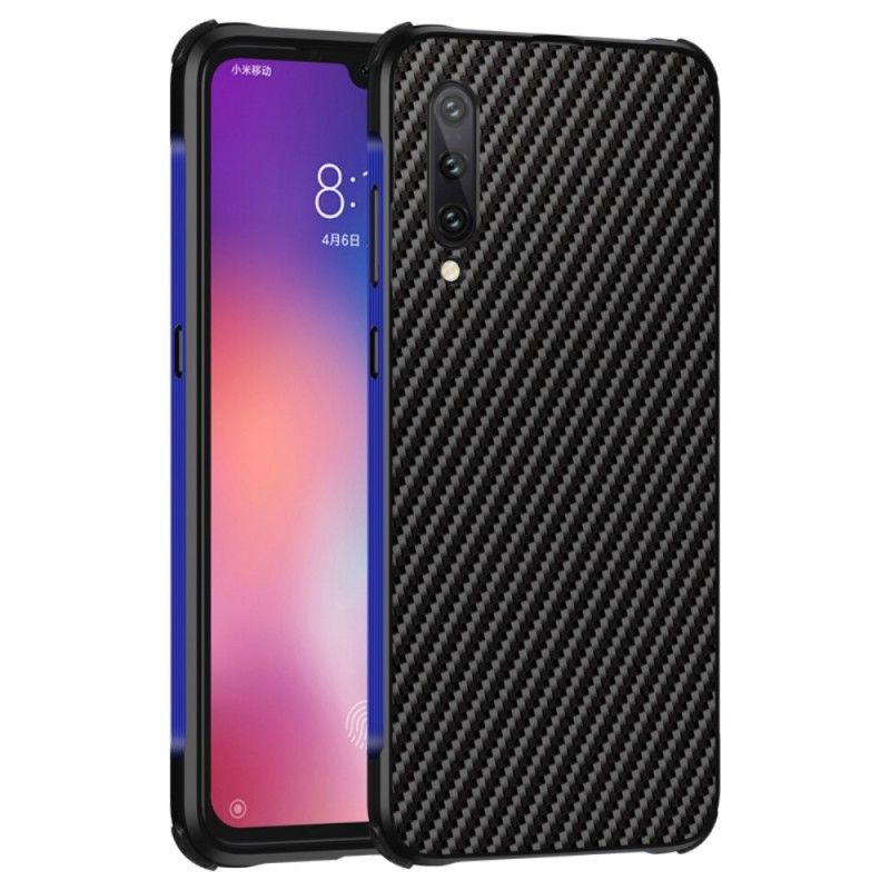 Skal för Xiaomi Mi 9 Mörkblå Kolfiber Och Metall