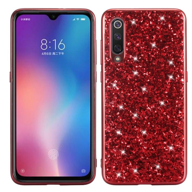 Skal för Xiaomi Mi 9 Röd Jag Är Glitter