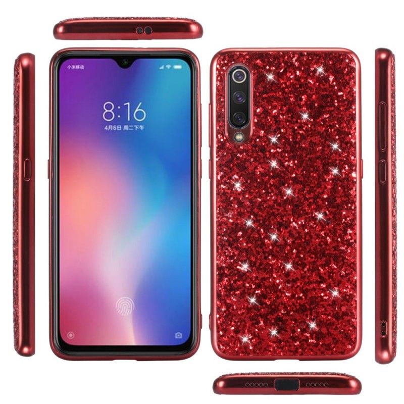 Skal för Xiaomi Mi 9 Röd Jag Är Glitter