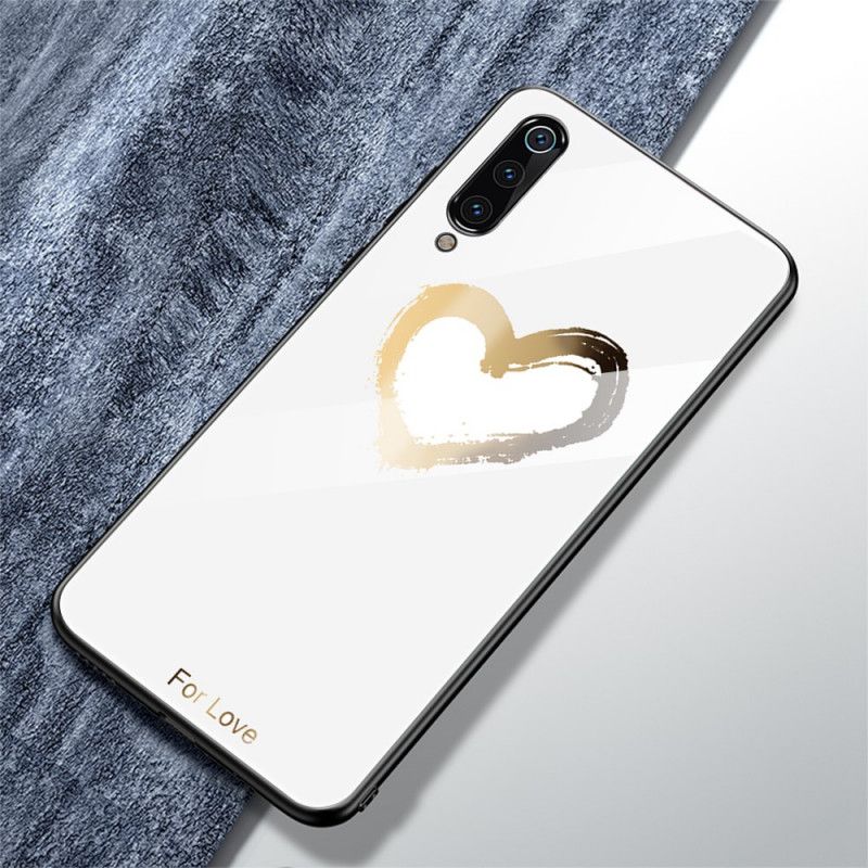 Skal för Xiaomi Mi 9 Svart Hjärta Av Guld För Kärlek