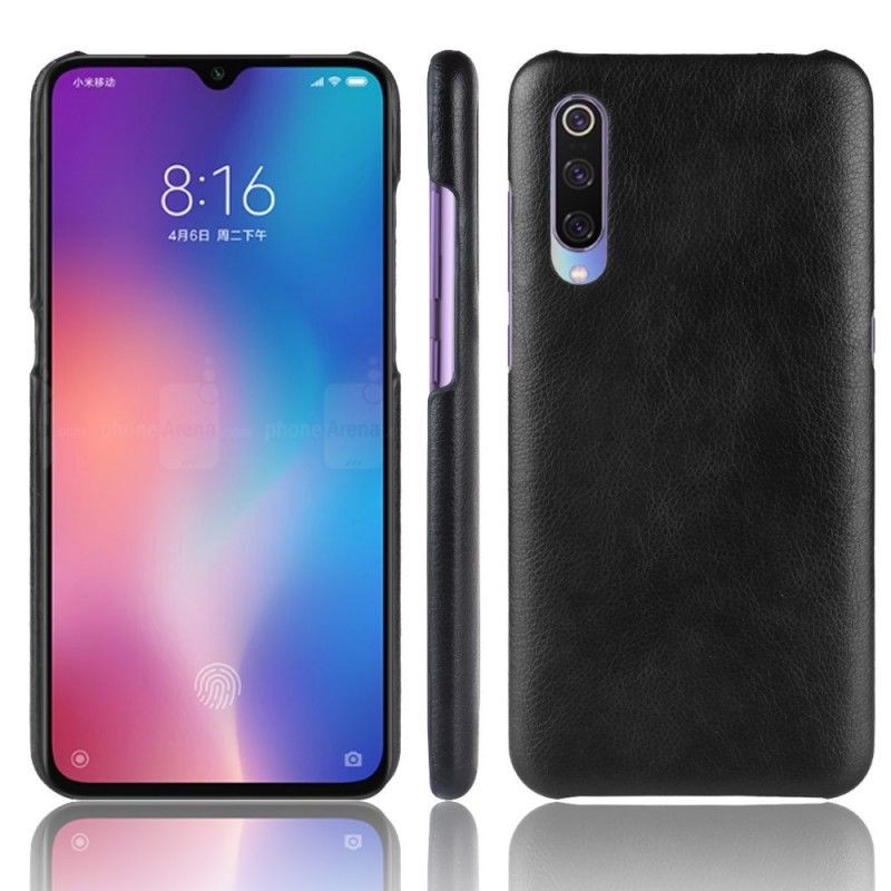 Skal Xiaomi Mi 9 Svart Lychee-Lädereffekt